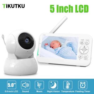 Monitora Baby Monitor sem fio 5 '' Proteção de segurança Video Videoveillance Fidros Mãe de Bateria Audio 5200mAh Câmera interna de bateria