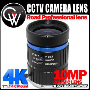 Peças 10mp 20mm lente c montagem fixa lente focal Abertura de 1 polegada F1.4 Iris manual para câmera industrial e lente de visão de máquina da CCTV FA