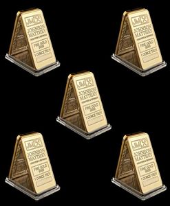 5PCS The Johnson Mathey JM Gold Stated Bullion Craft Pougenia z laserowym numerem seryjnym 3151619