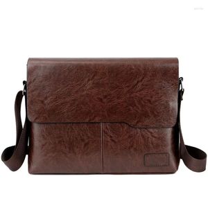 Evrak çantaları pu deri erkek ev çantası erkek yönetici belge omuz vintage iş işleri messenger crossbody yan tasarımcı caddy çanta