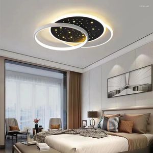 Ceiling Lights Modern Round Led For Living Room Bedroom Lamp Smart Home Nordic Lustre Black White Ring Chandelier