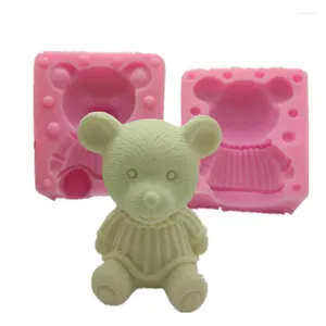 Baking Moulds 3D Bear Cake Mold Silicone Chocolate Gypsum Candle Soap Candy Kitchen Bake K128