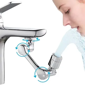 Rubinetti del lavandino da bagno 1080 ° rotazione universale spruzzatore spruzzatore testa doppia effluente di lavandino robot robot braccio di estensione a aeratore