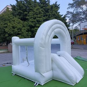 3x3m (10x10ft) Kommersiell PVC Rainbow Mini Bounce House Uppblåsbara barn som studsar Castle Playroom Equipment för barn inomhus med fläktfritt fartyg till din dörr