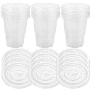 Disposable Cups Straws 50 Pcs Drink Cup Portable Juice Drinking Coffee Decorate Iced Tea Pp Wrapping Plastic Clear