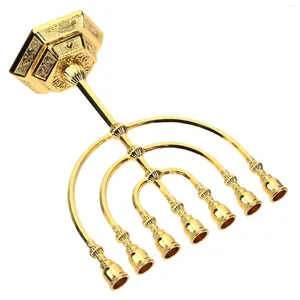 Candle Holders Israel Menorah Temple 7-Branch Holder Candelabrum Retro Stand Candelabra