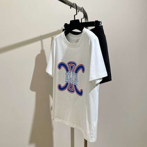 Nanyou Giyim CE Aile Basılı Mektup Kısa Kollu T-Shirt İlkbahar/Yaz Yeni Zafer Kemeri Erkek ve Kadınların Gevşek Yuvarlak Boyun