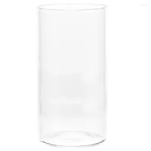 キャンドルホルダーガラスカップ柱キャンドルランプシェードシリンダーキャンドルホルダーの透明な装飾