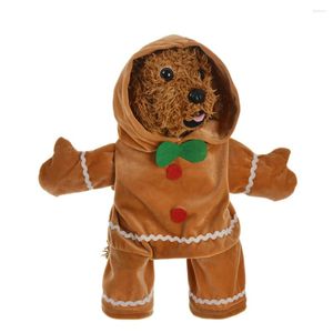 Hundekleidung Weihnachtsfest -Haustier -Kleidung Lebkuchen Kostüm Plüschpullover für Katze warm weiche Hoodie Wintermantel Party kleine Hunde Katzen Katzen