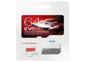 2020 Selling Selling White EVO Plus 64GB 128GB 256GB Flash TF Memory Card C10 Class 10 EVO with SD Adapter for 5G Bliste3926575