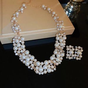Серьги ожерелья устанавливают винтажные жемчужные ювелирные украшения