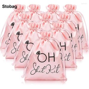 Gift Wrap StoBag 50pcs Wholesale Silk Hangover Kit Bags Small Jewelry Package Drawstring Storage Pocket Reusable Pouch Wedding Party