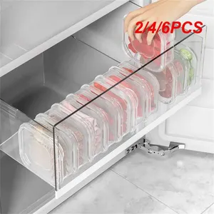 Storage Bottles 2/4/6PCS Refrigerator Freezer Organizers Compartment With Lid Large Capacity Transparent Crisper Preservation Case