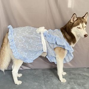 Big Dog Dress Summer Duże ubrania Bowknot Księżniczka Spódnica Samoyed Husky Labrador Golden Retriever Ubranie Pet Costume 5xl 240402