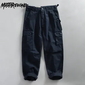 Men's Pants American Style Cargo For Men High Street Casual Youth Trousers Pure Cotton Taper Loose Trend Clothing