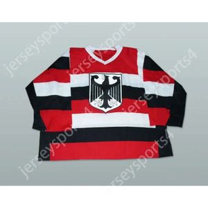 GDSIR Custom Germany National Team Striped Hockey Jersey alla spelare eller nummer toppade S-M-L-XL-XXL-3XL-4XL-5XL-6XL