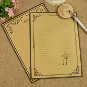 Gift Wrap 8st Kraft Paper Retro Writing Vintage Letter Stationery Set (2 mönster)