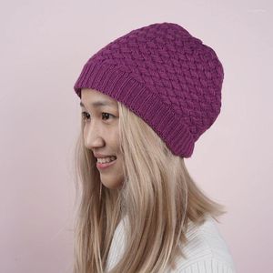 Berets 2024 Winter Unisex Knitted Hat Casual Solid Fashion Cuffless Beanies Male Female Windproof Ladies Caps Comfortable
