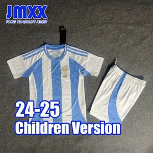 JMXX 24-25 Arjantinli Çocuk Futbol Formaları Kiti Çocuk Üniformaları Jersey Futbol Gömlek 2024 2025 Top ve Şort Çocuk Versiyonu