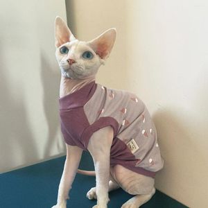 Kostiumy kota w paski bawełniana koszula do sphynx miękka bez rękawów Kittens letnia kamizelka devon rex wiosenna płaszcz bezwłosy