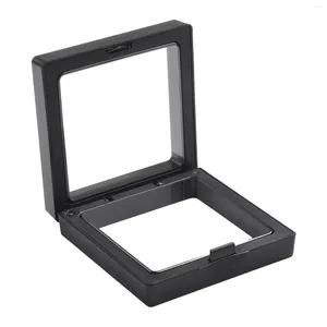 Frames ABS TPU Film Display Box 3D Floating Frame Ring Coin Transparent Clear Jewelry Holder Stand