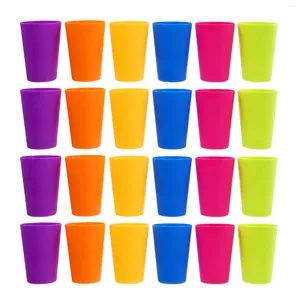 Disposable Cups Straws 24 Pcs Bulk Tumbler Plastic Bear Water Drinking Colorful Household Beer Home Child Reusable Hard