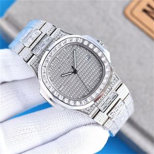 Montre de Luxe Babysbreath Big-Square Diamond Watch for Men Watches 40mm 324 Movimento Mecânico Automático Relacionamentos de Moda de Moda de Moda