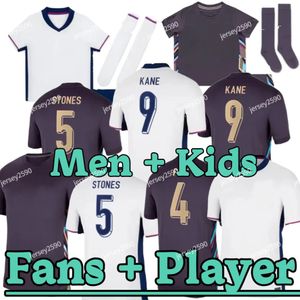 Euro Cup Englands Bellingham Soccer Jerseys National Team 2024 2025 Toone Football Shirt White Bright Kane Sterling Rashford Sancho Grealish Men Kids Set Set