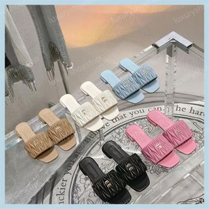 Designer Women Letter Shoes Low Heeled High Heeled Elegant Lady's White Pink Fashion House Party Comfortable Summer Beach Slippers Flat Heel Loafer Mule Sandal