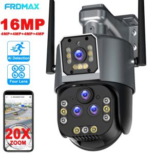 Kameras 8K 16MP WiFi IP -Kamera 20x Zoom PTZ Outdoor -WLAN -Überwachungskamera Four Lens CCTV CAM 4K Videoüberwachung Kameras Smart Home