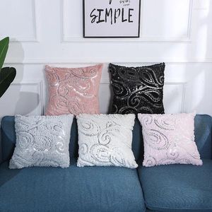 Pillow Pillows Sequin Cover 45x45cm Home Decor Decorative Fur Plush For Living Room White Gray Pink Black Pillowcase