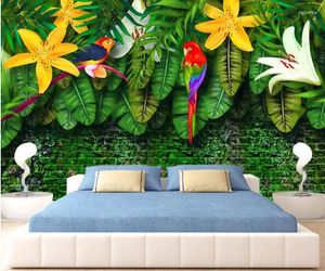 Papéis de parede CJSIR Custom 3D Wallpaper HD Pintado à mão Estilo europeu Europeu Floresta tropical Tropical Sudeste Asiático Mural Papel Tapiz