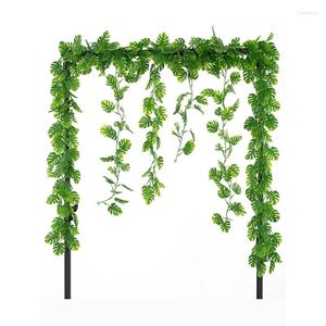 Decorative Flowers Green Foliage Rattan Artificial Plants For Christmas Accessories Home Wall Hanging Wedding Outdoor Arch Decor Pography