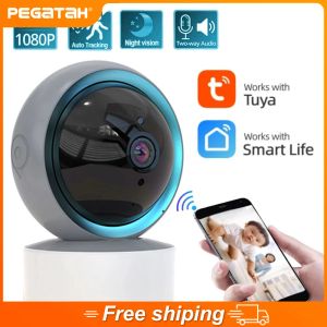 Камеры Tuya Wi -Fi IP Camera 1080p Baby Monitor 360 ° PTZ Движение Обнаружение 2 -й пути аудио ночное видение Onvif Supiillance Camera Mini Camcorders