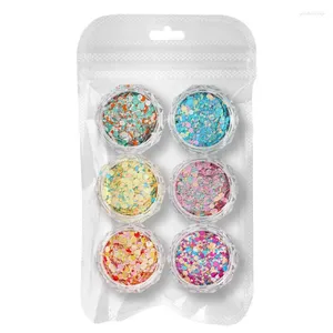 Nail Glitter Summer Art Flakes Mixed Hexagon Neon Color Sequins Paillette For Gel Polish Manicure Supplies