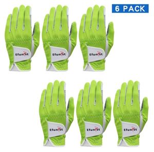 6 ПК efunist Golf Glove Men Men Left Hand Deashator Green 3D -сетчатая сетка нельзя микроволобные перчатки для гольфа 2011129470992