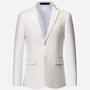 Plus size 6xl 5xl Colora semplice giacche formali bianche Due giacche da uomo a maniche lunghe Bittons Office Office Blazer Wedding 240401