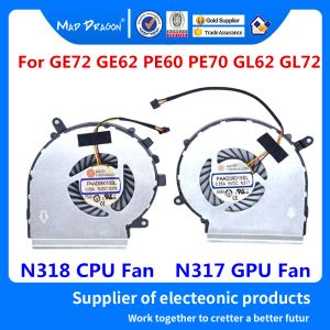 Cases New Original Cpu Gpu Cooling Fan for Msi Ge72 Ge62 Pe60 Pe70 Gl62 Gl72 Fan Cooler Paad06015sl N317 N318 0.55a Dc 5v N303 N302