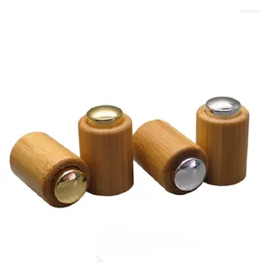 Lagringsflaskor 30 st/parti 18/410 tom eterisk oljepress pump guld/silver diy bambu trä essens flytande makeup bambool accessoares