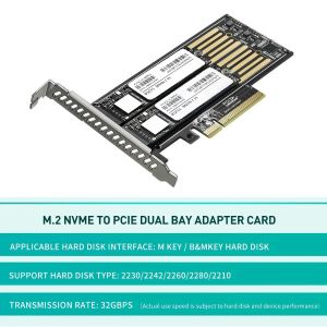 Cartas Tishric PCIE 8x a M2 NVME SSD Card PCIE Adaptador NVME M.2 Controlador PCIE 32Gbps Adicionar Cartões PCI Express X4 X8 X16