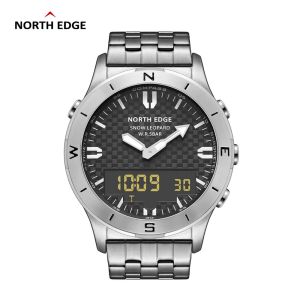 Watches North Edge Snow Leopard Men's Sports Digital klockor Business Luxury Watch for Men Waterproof 50m Altimeter Compass Backlight