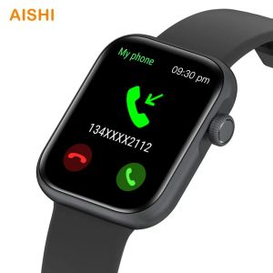 Wristbands AISHI 1.69" Bluetooth Call Smart Watch Men Women Smartwatch Body Temperature Custom Dial Wristband Android IOS Fitness Tracker