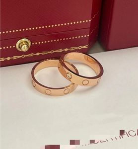 Para Love Ring Designer Pierścień klasyczny Diamond Inkrustowany Złoty Pierścień projektant biżuterii Kobieta Mans Titanium Band Fashion Classic Have Diamentu Rozmiar 5-10