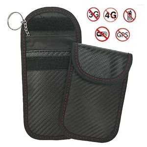 Storage Bags Mini Car Fob Case RFID Blocking Bag For Keys Cellphone Waterproof Privacy Protection