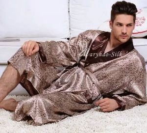 Mens Silk Satin Pyjamas Pyjama Pyjamas PJS Sleepwear Robe Nightgown U.S.s ~ 3XL Plus Size 240326