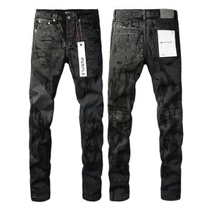 Lila mens designer jeans denim byxor hög kvalitet retro streetwear casual joggers byxa tvättade gamla jeans rippade smala fit motorcykelcyklister byxor