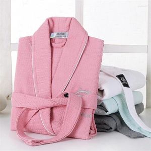 Towel Cotton Waffle Bathrobe Men Summer Long Men's Robe Bride Male Kimono Thin String Bathrobes Couple Loose Home