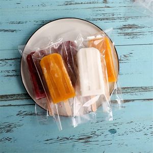 100 st/set Popsicle Påsar engångsbelagd plastispoppar mat klass transparent is popsicle mögel väska frys behandla lagring