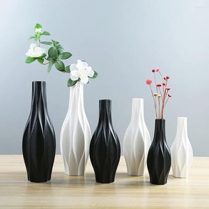 Vases White Vase Ceramic Flower Simplicity European Style Tall For Home Living Room Modern Size