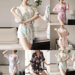 Mulheres femininas femininas lingerie túnica renda kimono roubos de banho sexy camisola